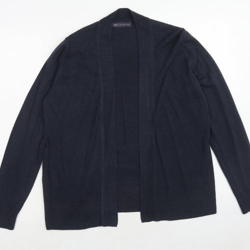 Marks and Spencer Womens Blue V-Neck Acrylic Cardigan Jumper Size M
