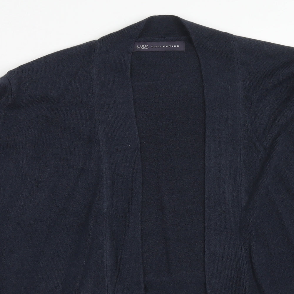 Marks and Spencer Womens Blue V-Neck Acrylic Cardigan Jumper Size M
