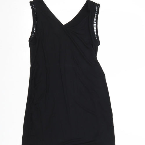 Liz Lange Womens Black Viscose Basic Tank Size XS V-Neck