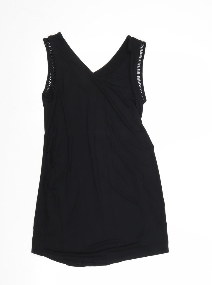 Liz Lange Womens Black Viscose Basic Tank Size XS V-Neck