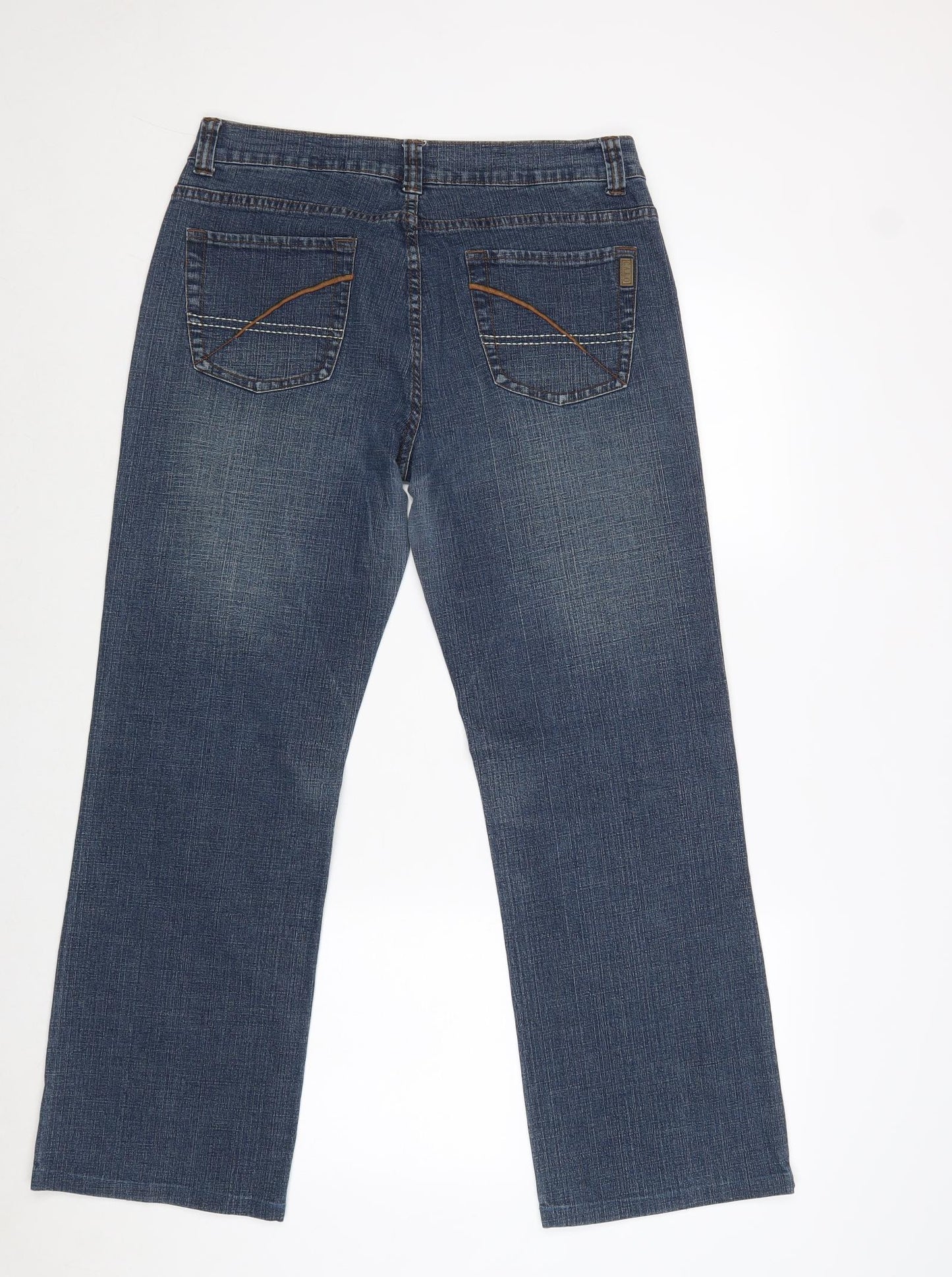 c.a.r.o Mens Blue Cotton Straight Jeans Size 34 in Regular Zip