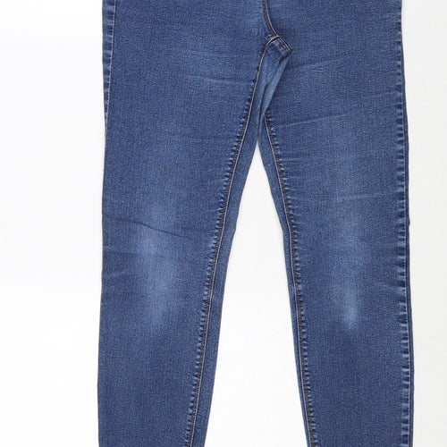 Papaya Womens Blue Cotton Skinny Jeans Size 10 Regular Zip