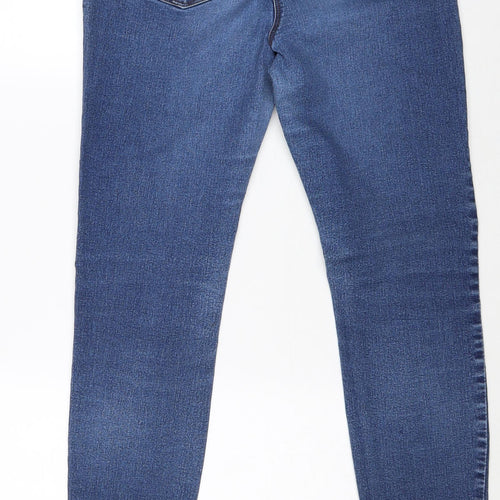 Papaya Womens Blue Cotton Skinny Jeans Size 10 Regular Zip
