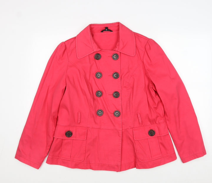 Marks and Spencer Womens Pink Jacket Size 16 Button