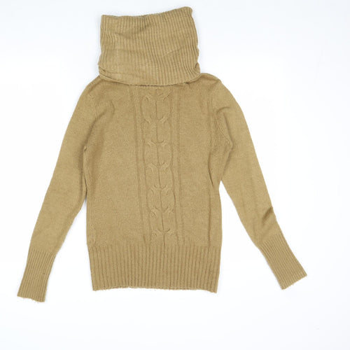 Sutherland Womens Brown Roll Neck Acrylic Pullover Jumper Size S - Size S-M