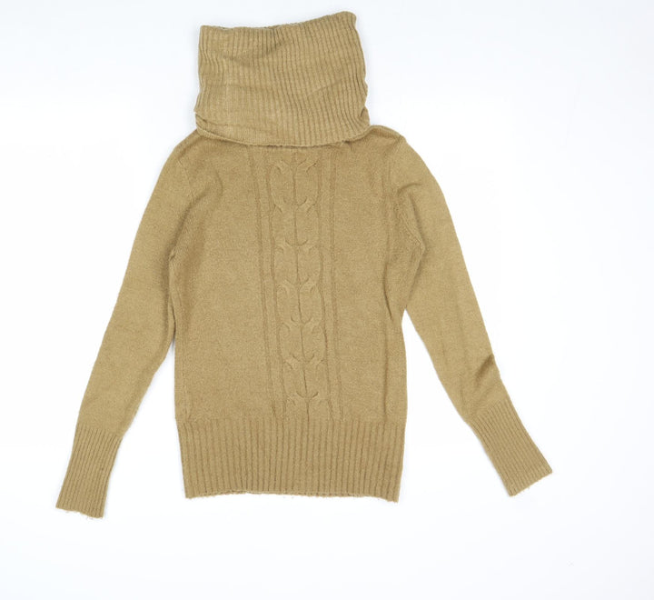 Sutherland Womens Brown Roll Neck Acrylic Pullover Jumper Size S - Size S-M