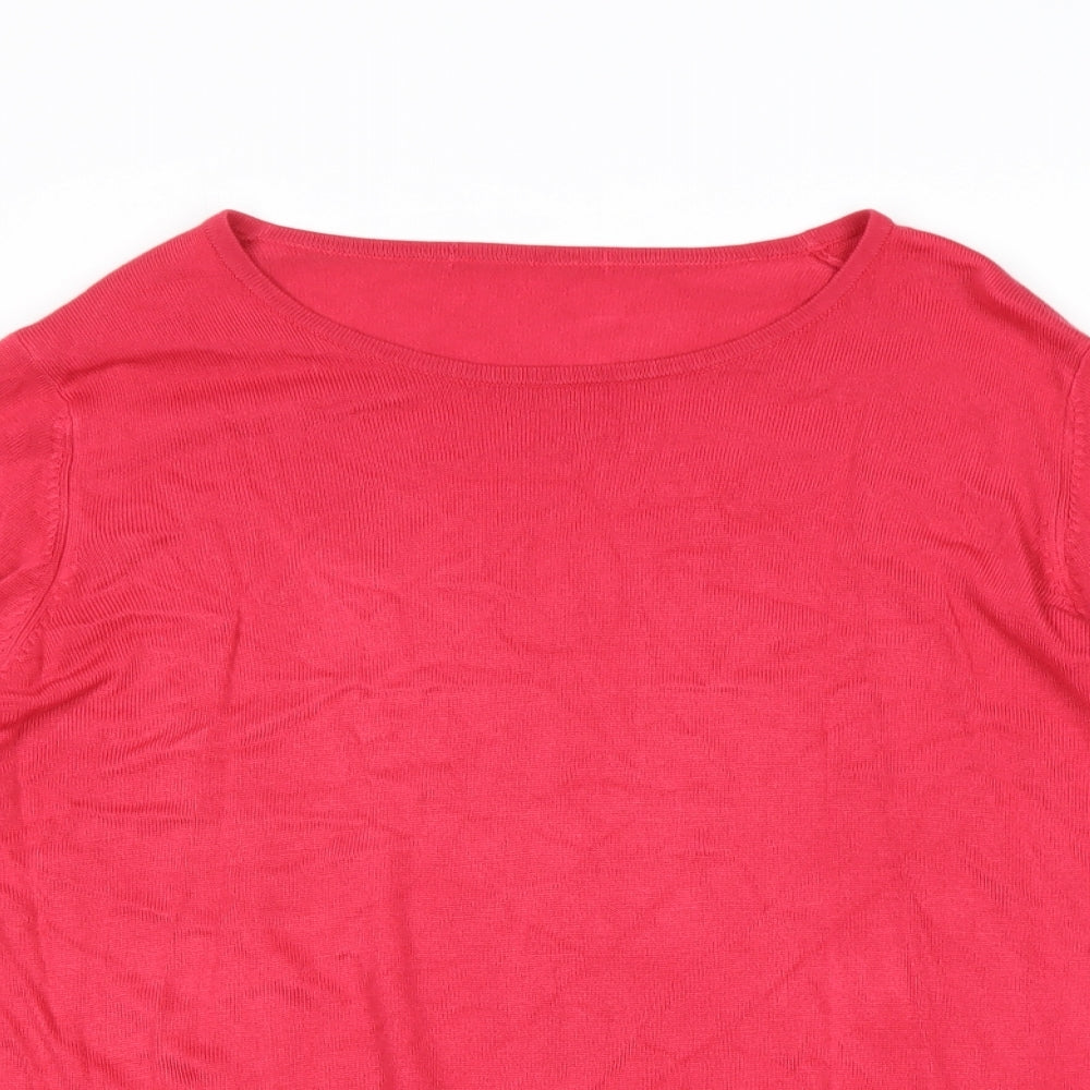 Marks and Spencer Womens Pink Round Neck Acrylic Pullover Jumper Size 22