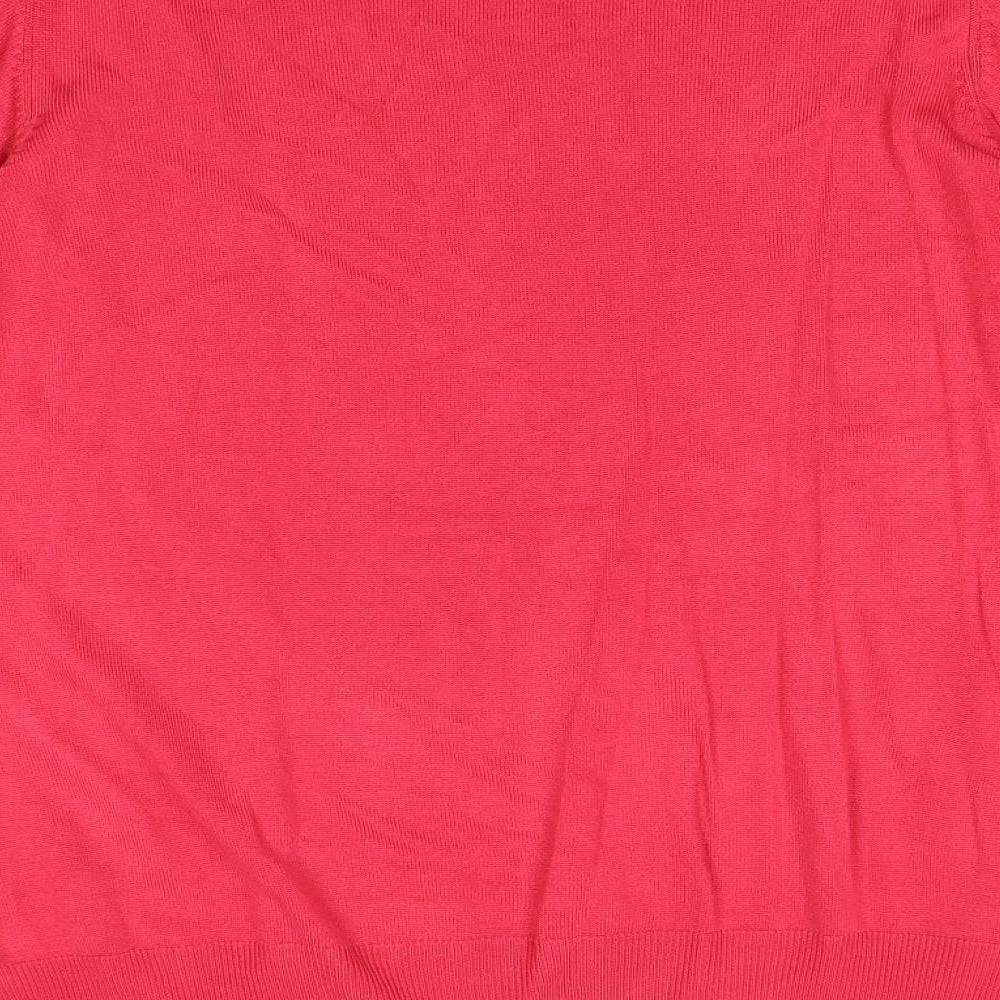 Marks and Spencer Womens Pink Round Neck Acrylic Pullover Jumper Size 22