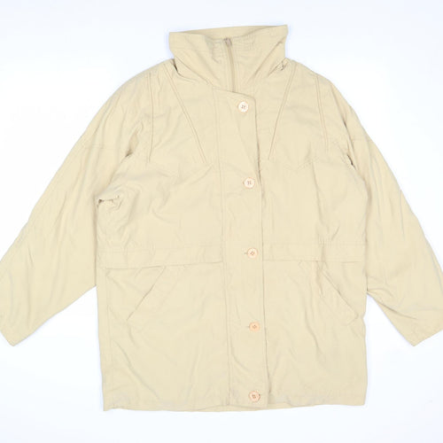 Nuage Womens Beige Pea Coat Coat Size 12 Zip