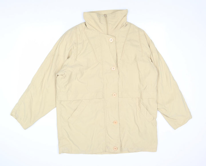 Nuage Womens Beige Pea Coat Coat Size 12 Zip