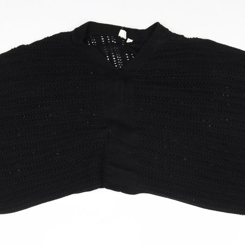 Gap Womens Black V-Neck Acrylic Pullover Jumper Size S - Poncho