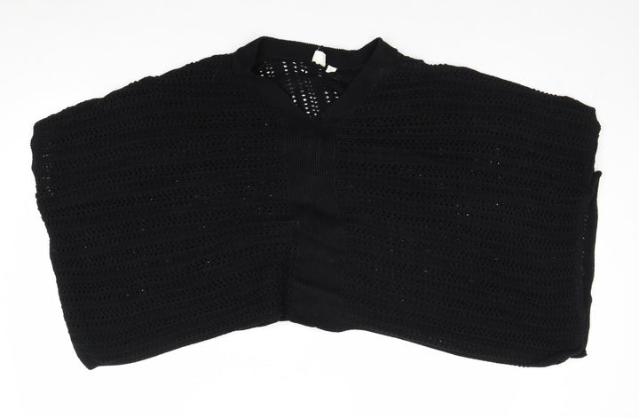 Gap Womens Black V-Neck Acrylic Pullover Jumper Size S - Poncho