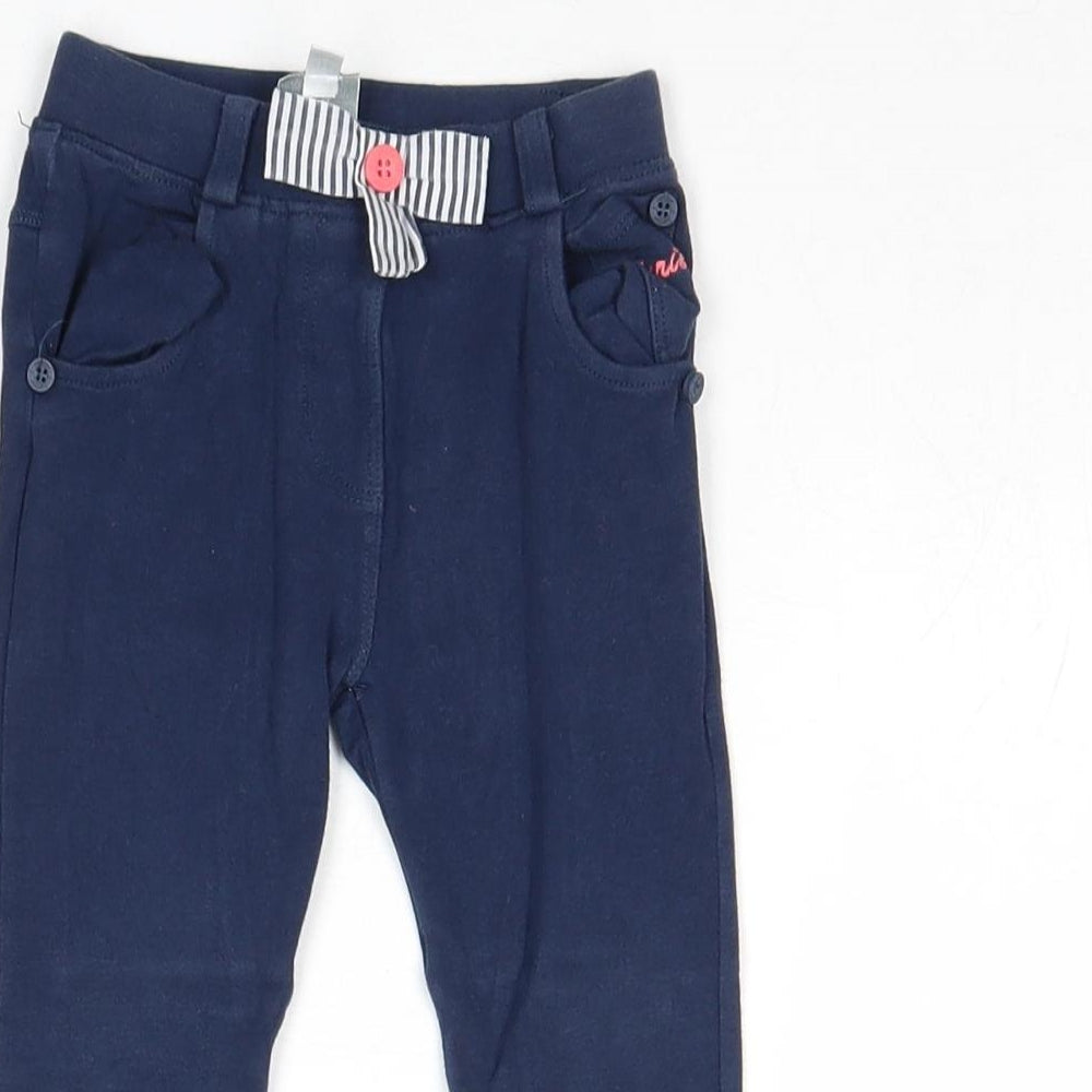 Jasper Conran Girls Blue 100% Cotton Capri Trousers Size 12-18 Months Pullover