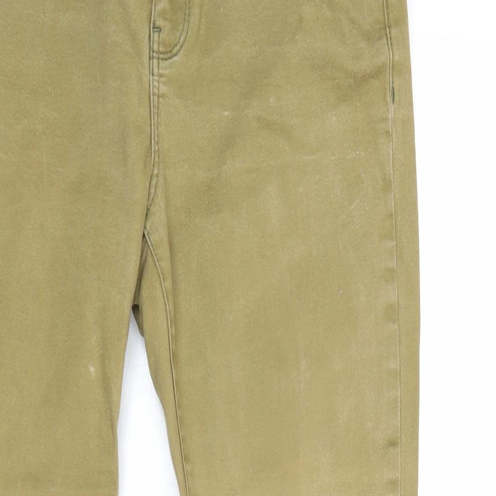 Warehouse Womens Brown Cotton Straight Jeans Size 12 Regular Zip
