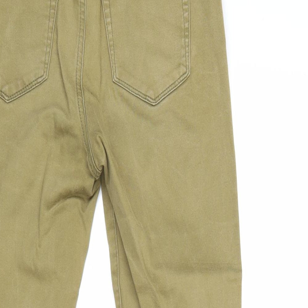 Warehouse Womens Brown Cotton Straight Jeans Size 12 Regular Zip