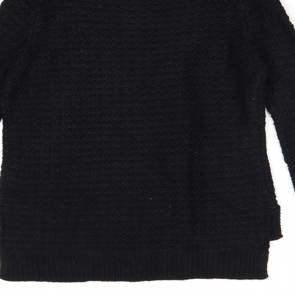 The Label Womens Black High Neck Acrylic Pullover Jumper Size 6