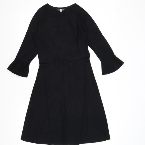 Dorothy Perkins Womens Black Viscose Fit & Flare Size 8 Round Neck Pullover