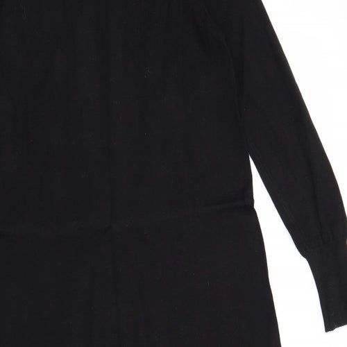 Oasis Womens Black Camel A-Line Size S Round Neck Button