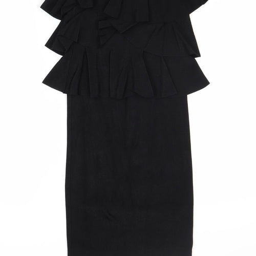 Zara Womens Black Viscose Bodycon Size S Off the Shoulder Pullover