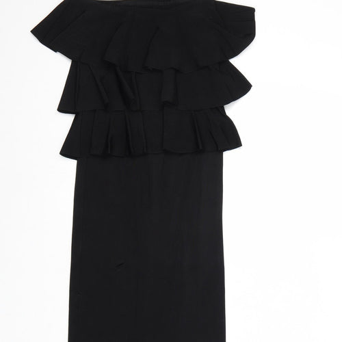 Zara Womens Black Viscose Bodycon Size S Off the Shoulder Pullover