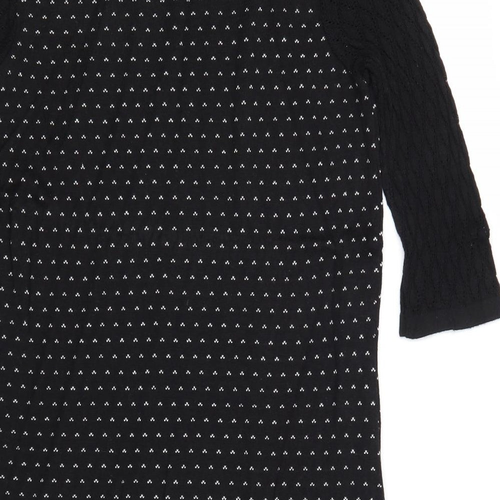 George Womens Black Geometric Cotton Jumper Dress Size 14 Round Neck Pullover
