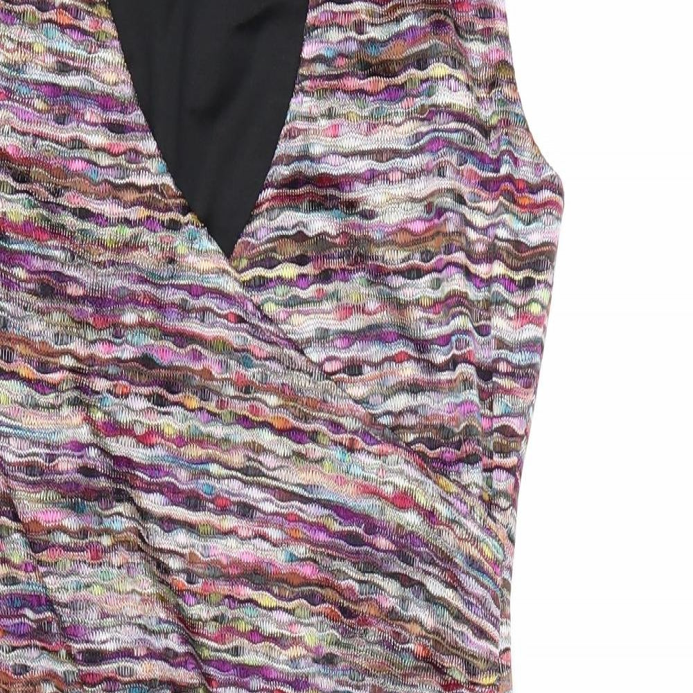Esprit Womens Multicoloured Viscose Bodycon Size S V-Neck Pullover