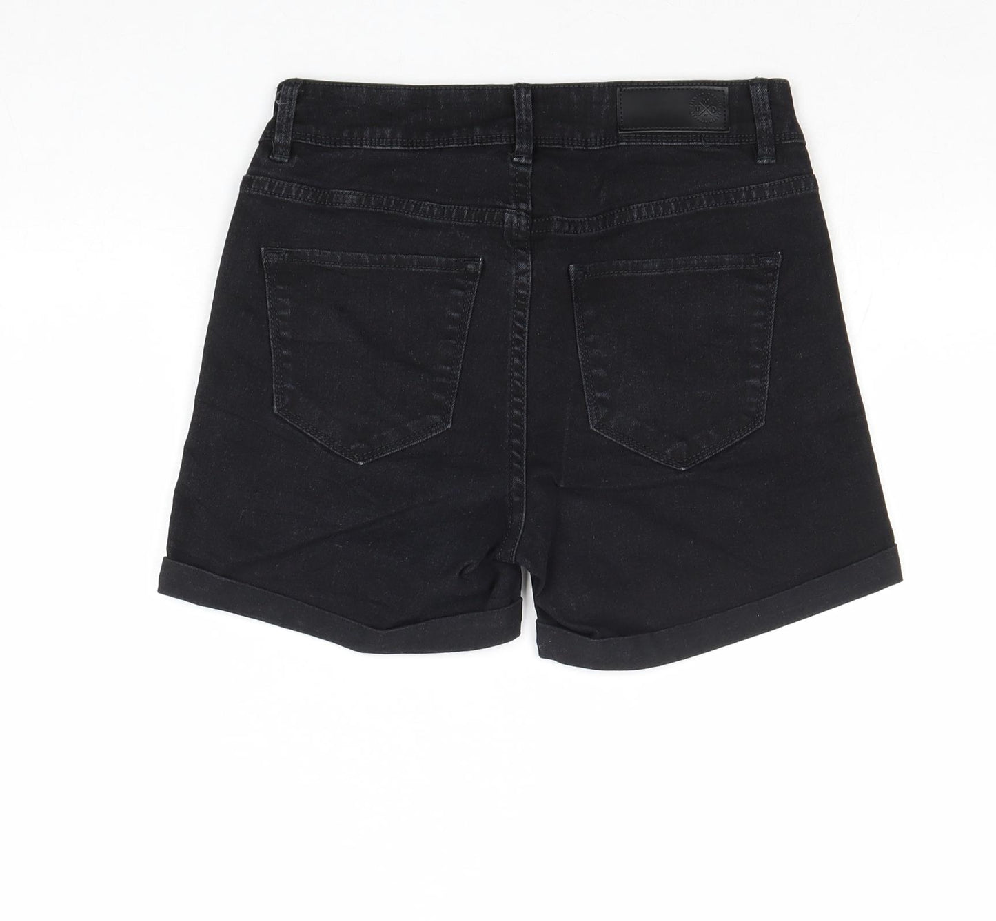 VERO MODA Womens Black Cotton Mom Shorts Size XS Regular Zip