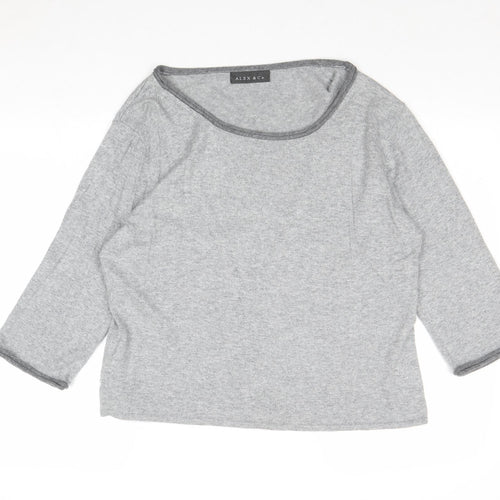 ALEX & CO Womens Grey Boat Neck Viscose Pullover Jumper Size 20