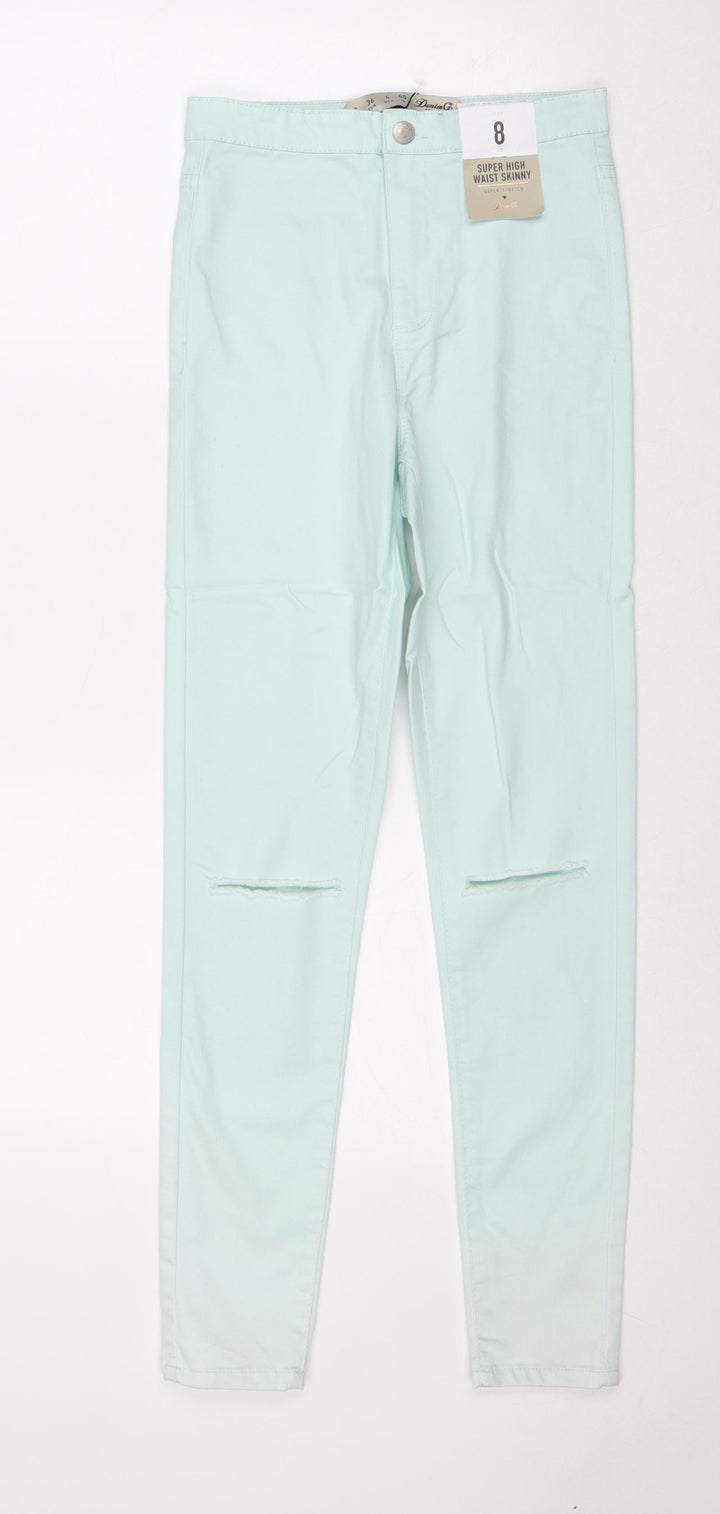 Denim & Co. Womens Blue Cotton Skinny Jeans Size 8 Regular Zip