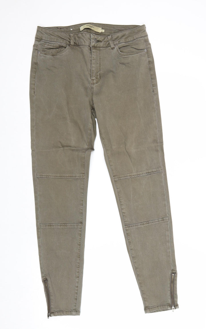 VERO MODA Womens Green Cotton Skinny Jeans Size 30 in Regular Zip