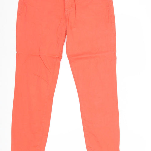 Life In Progress Womens Red Cotton Straight Jeans Size 14 Regular Zip