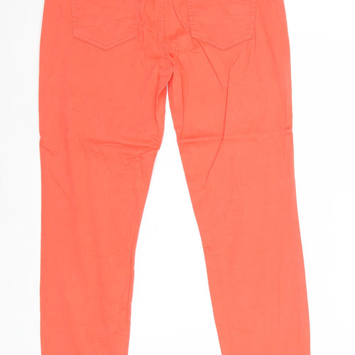 Life In Progress Womens Red Cotton Straight Jeans Size 14 Regular Zip