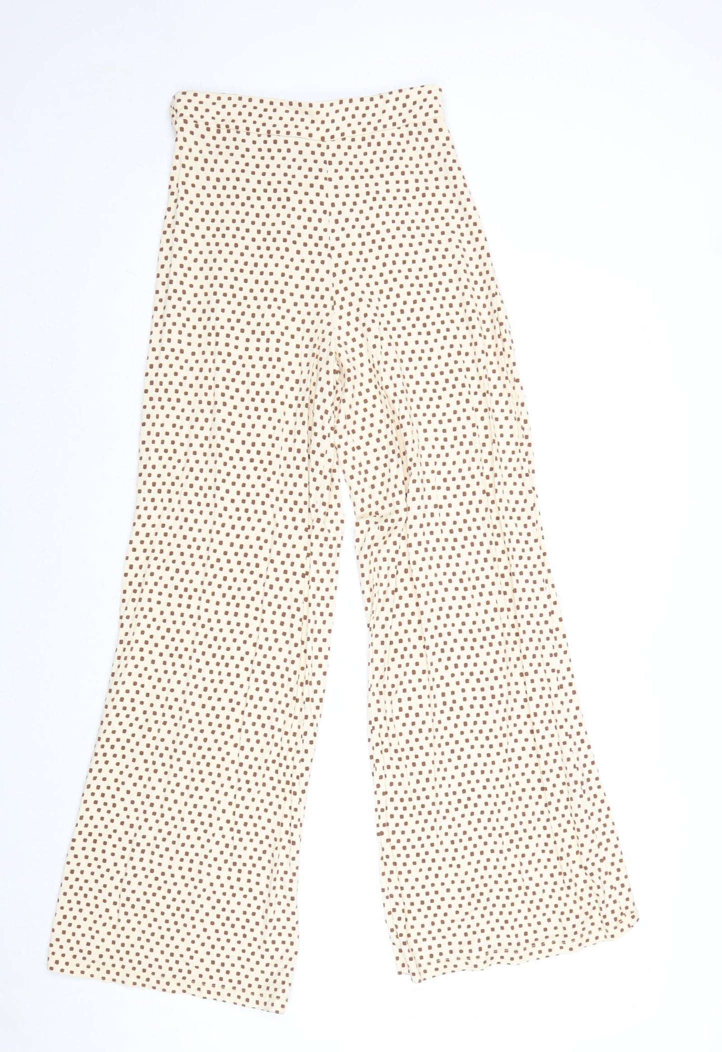 ASOS Womens Yellow Geometric Viscose Trousers Size 8 Regular