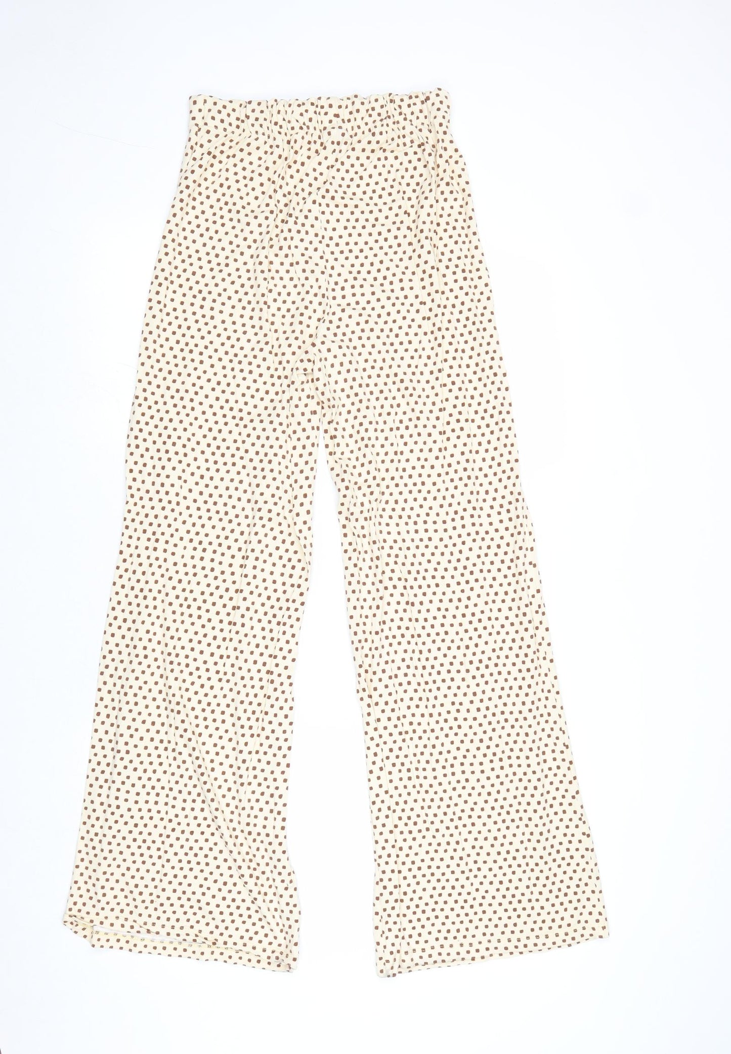 ASOS Womens Yellow Geometric Viscose Trousers Size 8 Regular