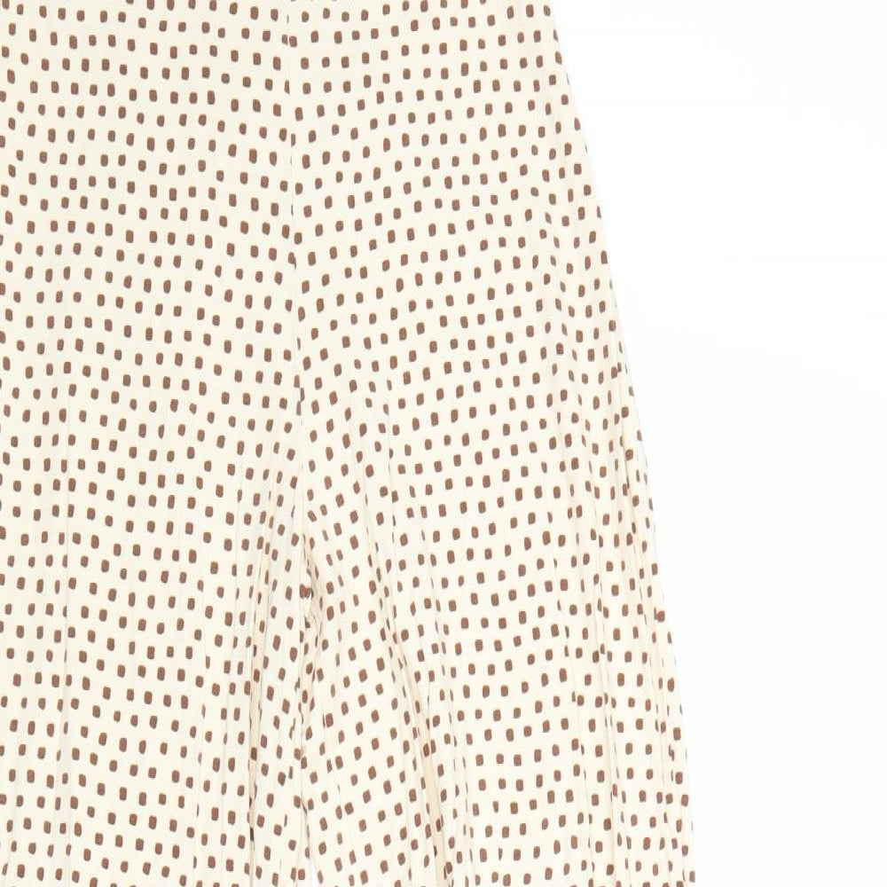 ASOS Womens Yellow Geometric Viscose Trousers Size 8 Regular