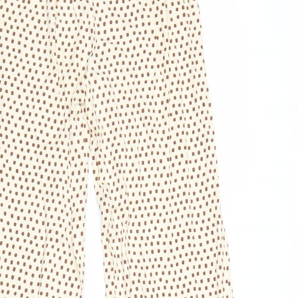 ASOS Womens Yellow Geometric Viscose Trousers Size 8 Regular