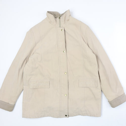 EWM Womens Beige Pea Coat Coat Size 18 Zip