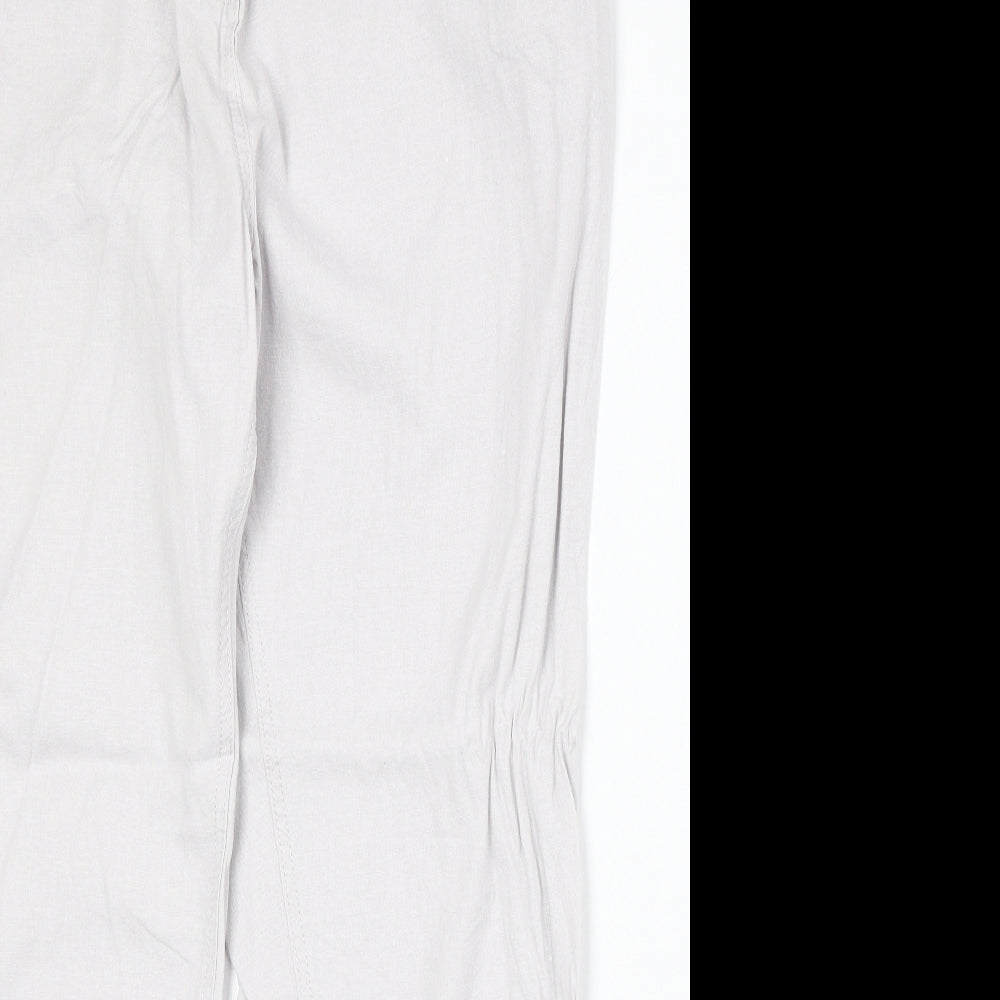 NEXT Womens Ivory Linen Trousers Size 16 Regular Zip