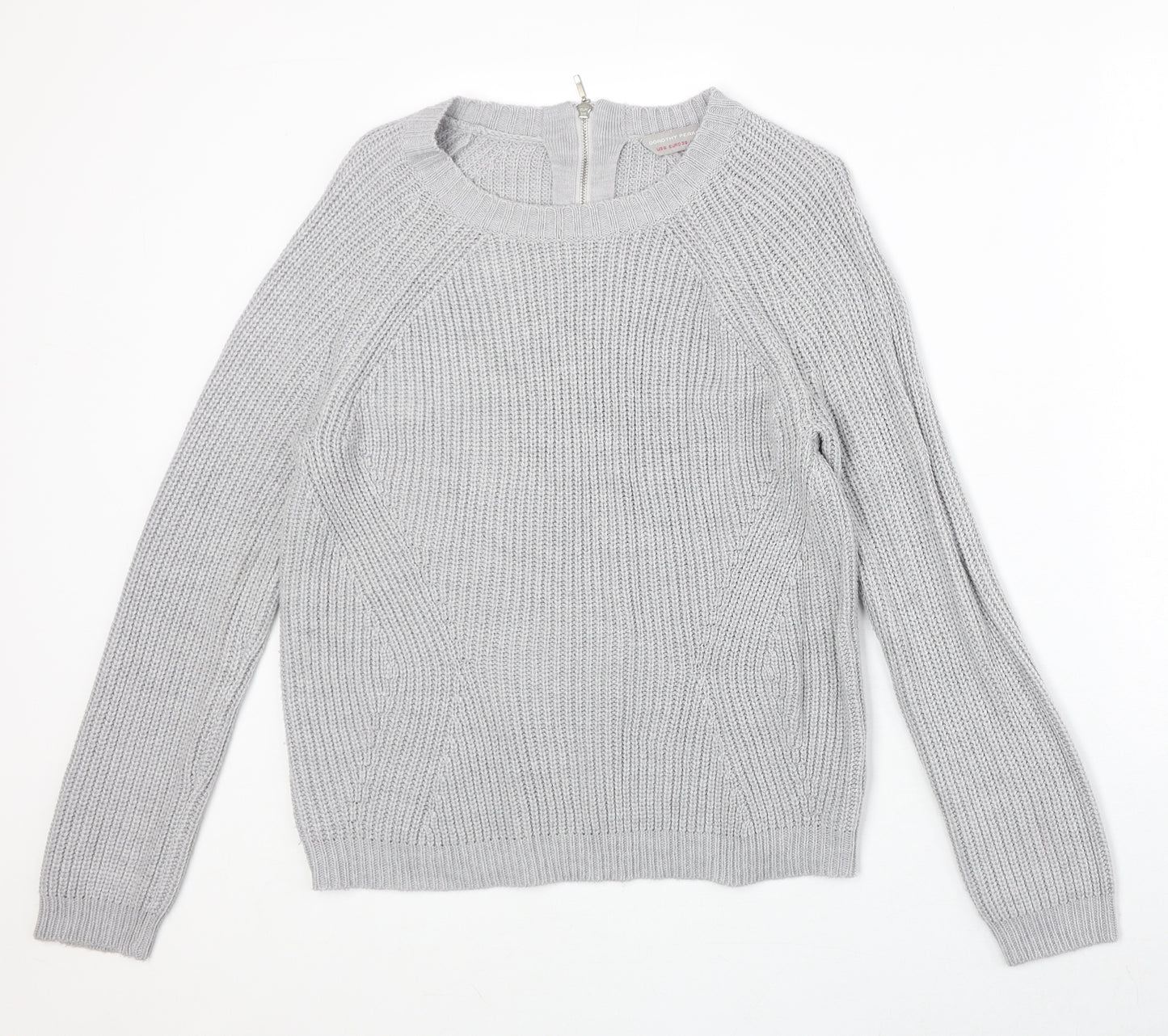 Dorothy Perkins Womens Grey Boat Neck Acrylic Pullover Jumper Size 10