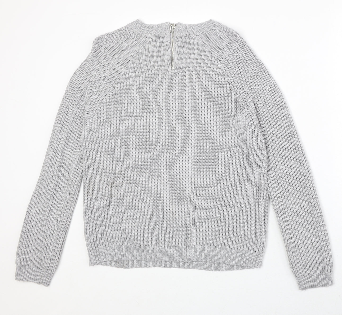 Dorothy Perkins Womens Grey Boat Neck Acrylic Pullover Jumper Size 10