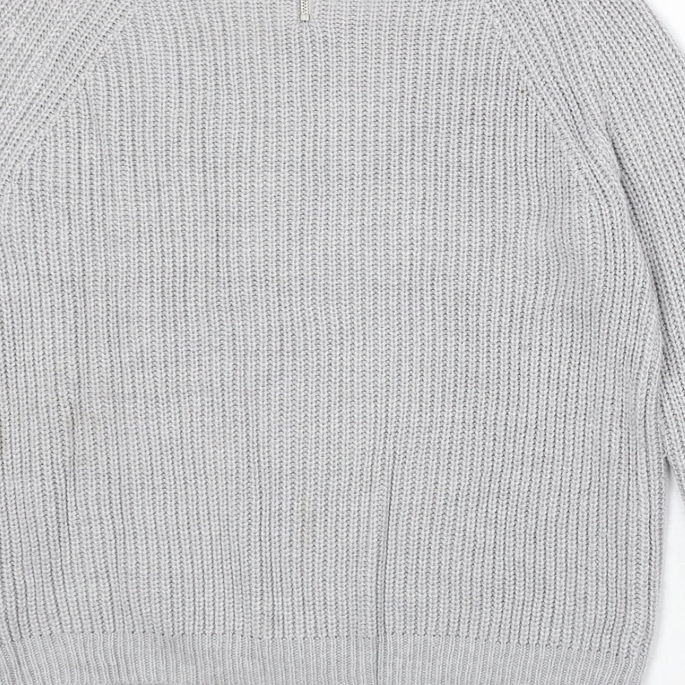Dorothy Perkins Womens Grey Boat Neck Acrylic Pullover Jumper Size 10