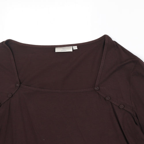 CC Womens Brown Viscose Basic T-Shirt Size XL Square Neck