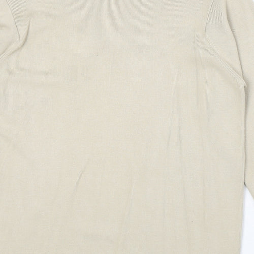 NEXT Womens Beige Round Neck Viscose Pullover Jumper Size S