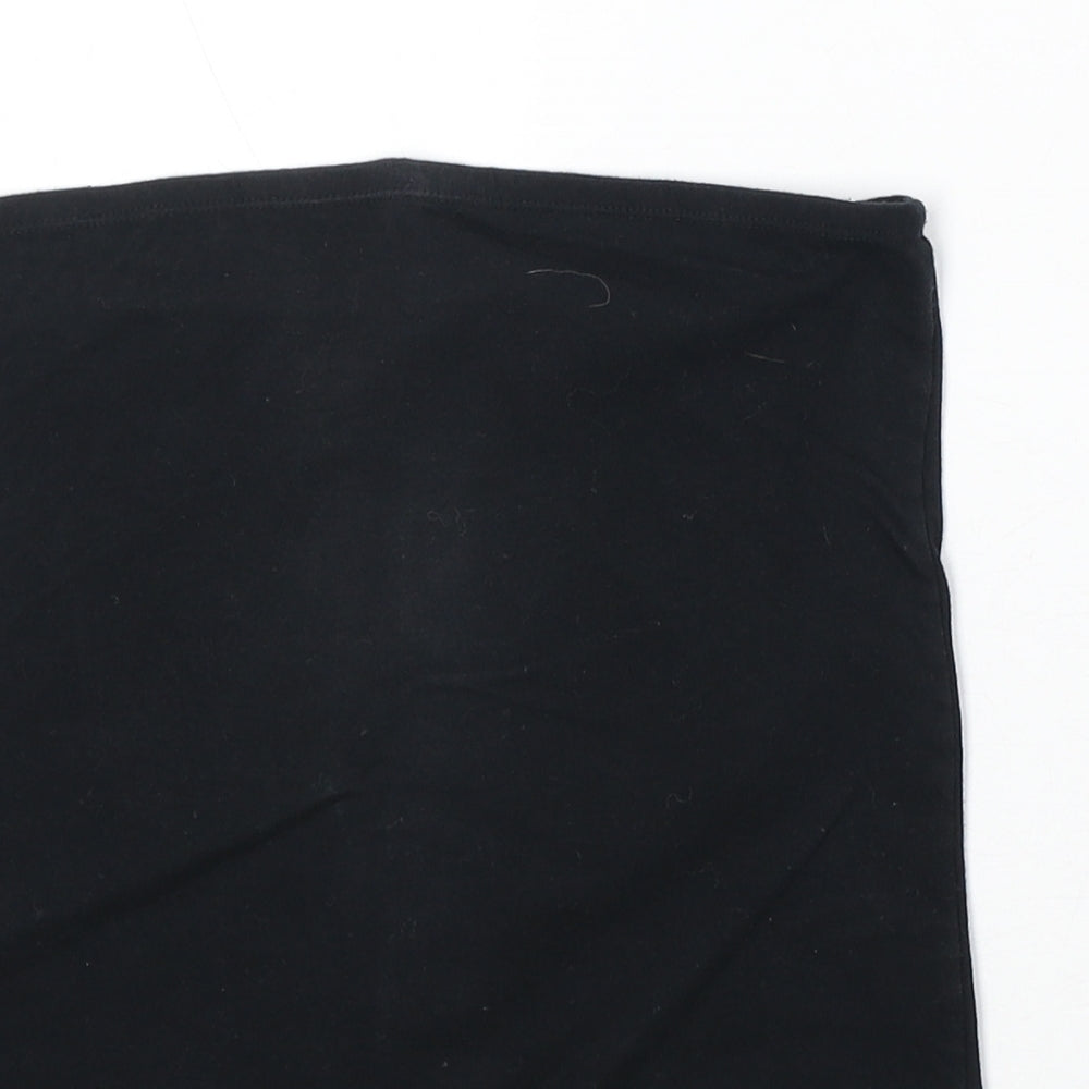Preworn Womens Black Cotton A-Line Skirt Size 12