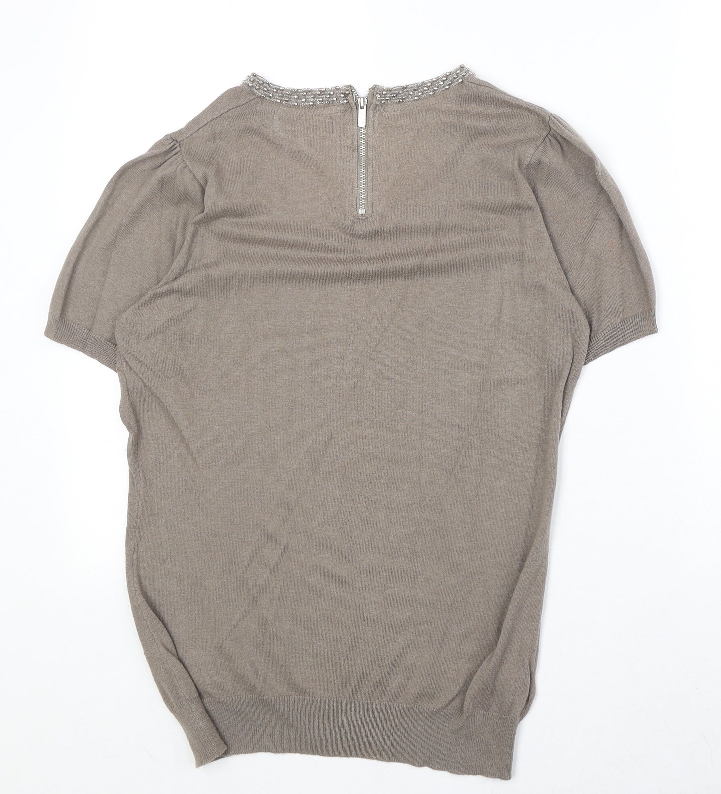 NEXT Womens Brown Round Neck Cotton Pullover Jumper Size 12