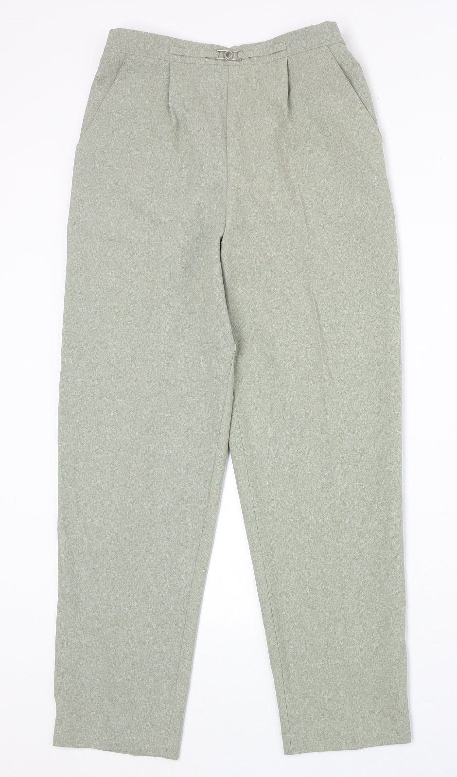 Classic Womens Grey Polyester Trousers Size 10 Regular