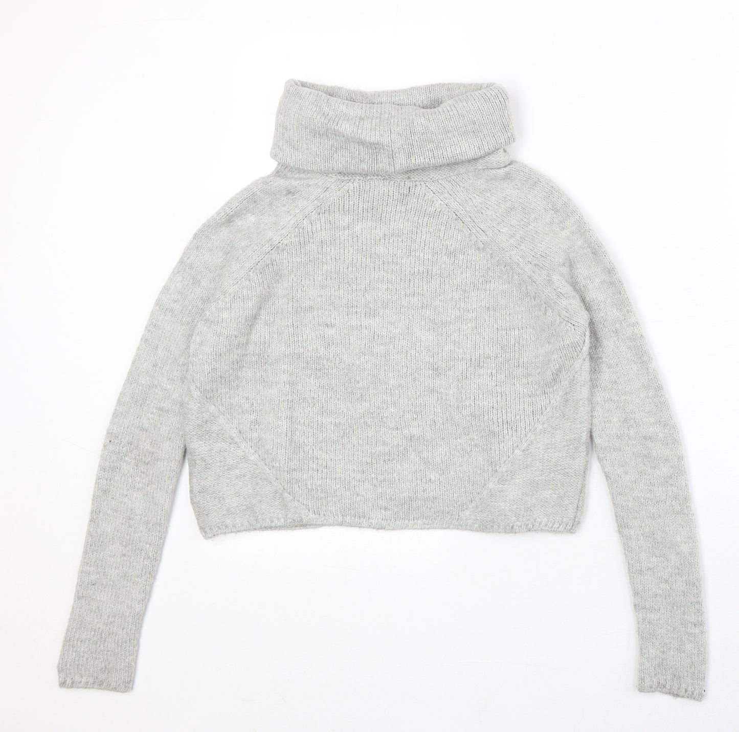 New Look Womens Grey Roll Neck Acrylic Pullover Jumper Size 6