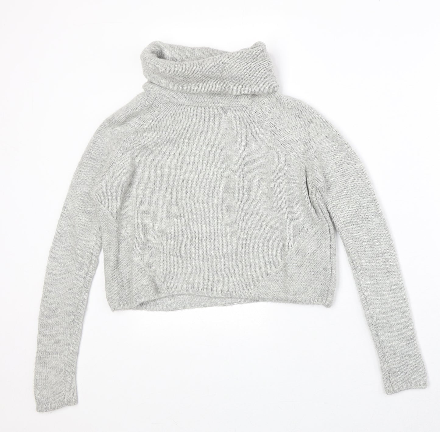 New Look Womens Grey Roll Neck Acrylic Pullover Jumper Size 6