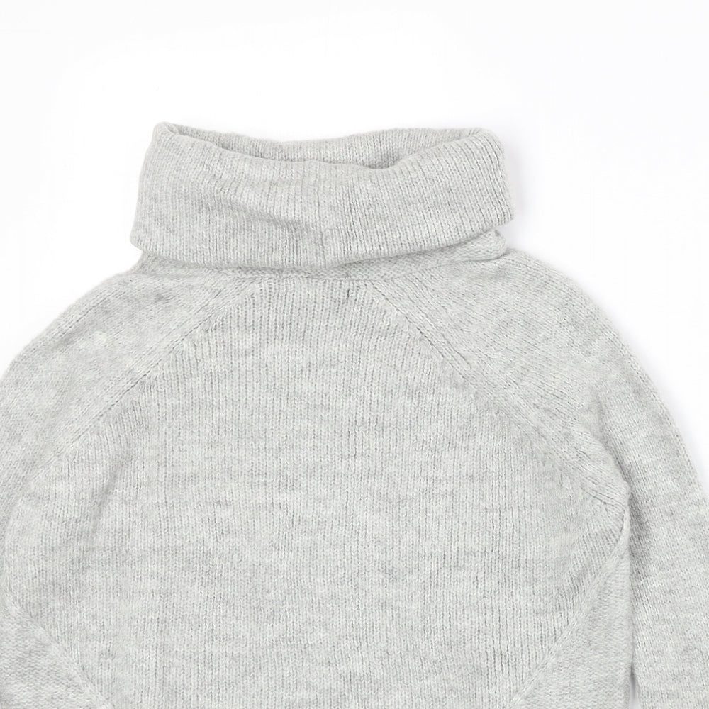 New Look Womens Grey Roll Neck Acrylic Pullover Jumper Size 6
