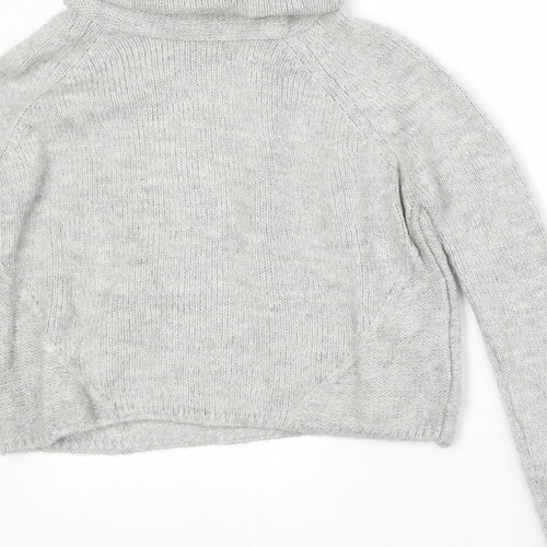 New Look Womens Grey Roll Neck Acrylic Pullover Jumper Size 6